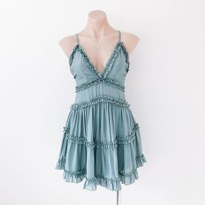 Olive Green Boho Summer Dress